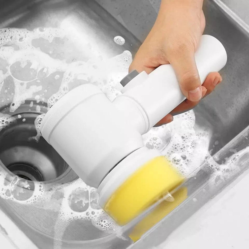 Escova Elétrica de Limpeza Giratória 5 em 1