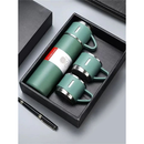 Kit Térmico Inox 304 com Garrafa 500ml + 3 Xícaras — Bebidas Quentes e Frias