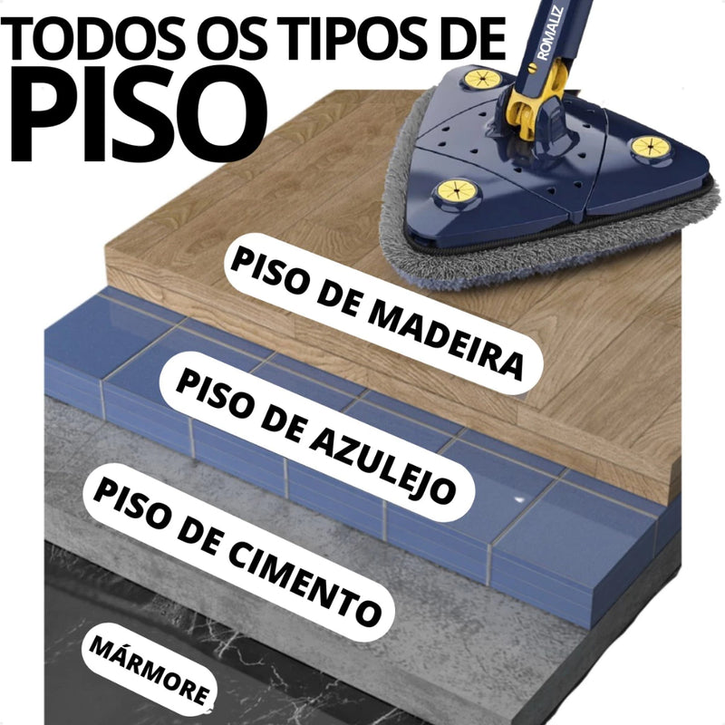 Mop de Limpeza Giratório com 2 Refil