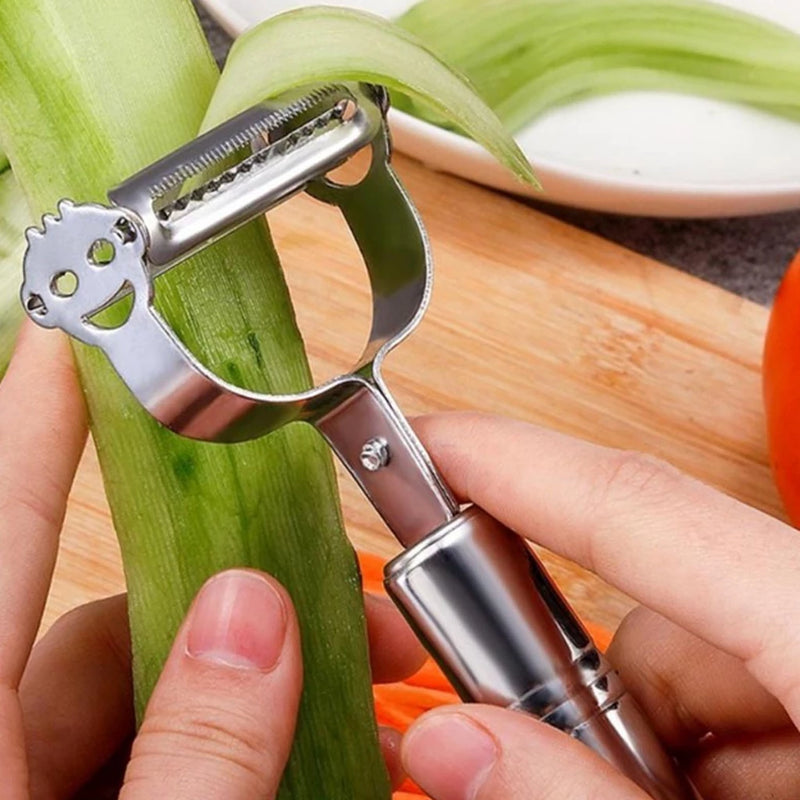 Descascador Inox 2 em 1 para Legumes e Frutas