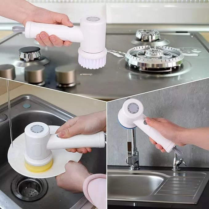 Escova Elétrica de Limpeza Giratória 5 em 1