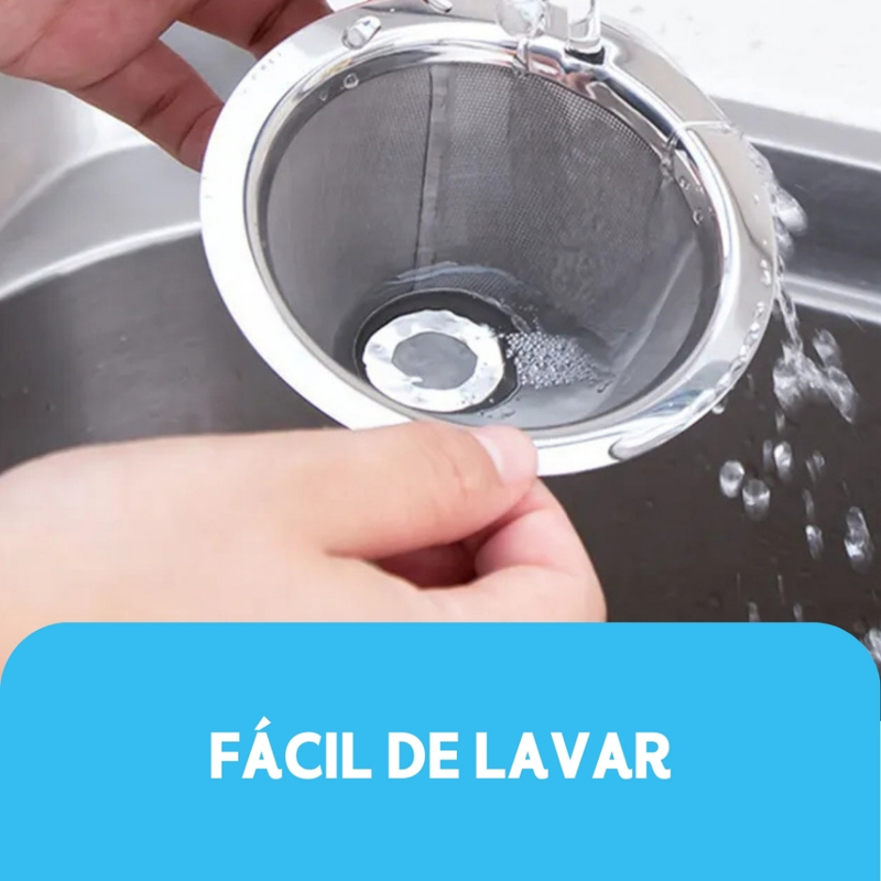 Filtro Coador Inox Reutilizável - 103 Premium | Dispensa Papel | Café Mais Forte e Sustentável - BC