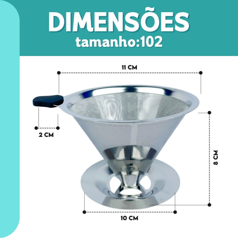 Coador de Café em Inox Reutilizável – Filtro Permanente