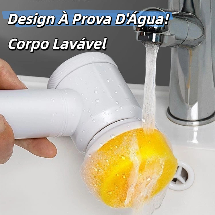 Kit escova Eletrica de Limpeza 5 em 1 Sem Fio Limpador Multiuso Pratico Para Cozinha Banheiro prático & REFIL de escova