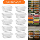 Kit 10 Potes Herméticos 800ml com Travas Laterais para Marmita e Organização