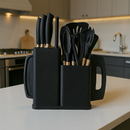 Kit Utensílios Cozinha 19 Peças Silicone com Madeira