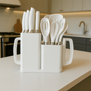 Kit Utensílios Cozinha 19 Peças Silicone com Madeira