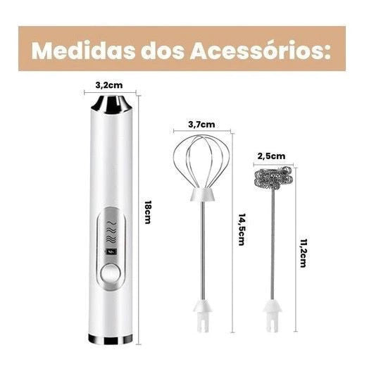 Misturador Elétrico Portátil USB para Bebidas Cremosas