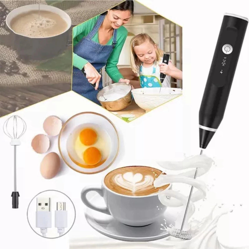 Misturador Elétrico Portátil USB para Bebidas Cremosas