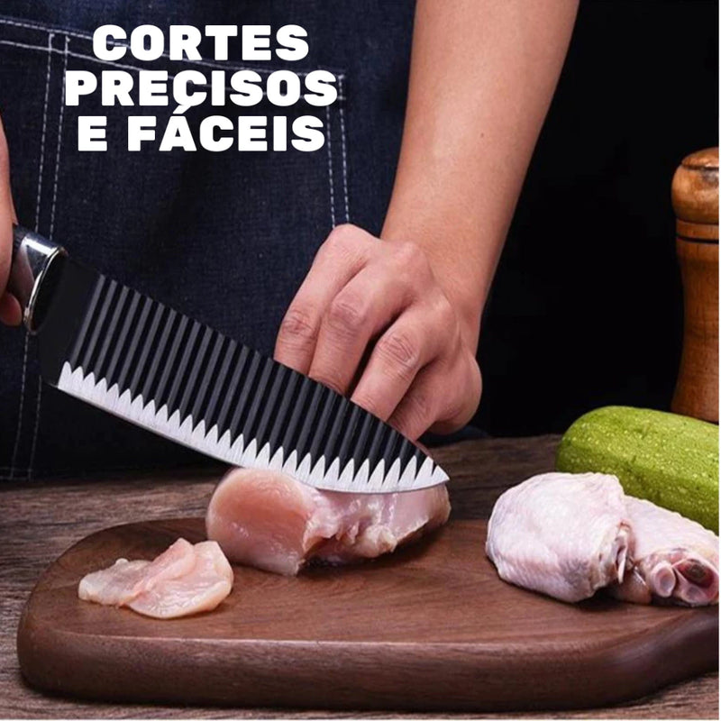 Jogo de Facas Profissional Antiaderente 6 Peças com Tesoura e Descascador